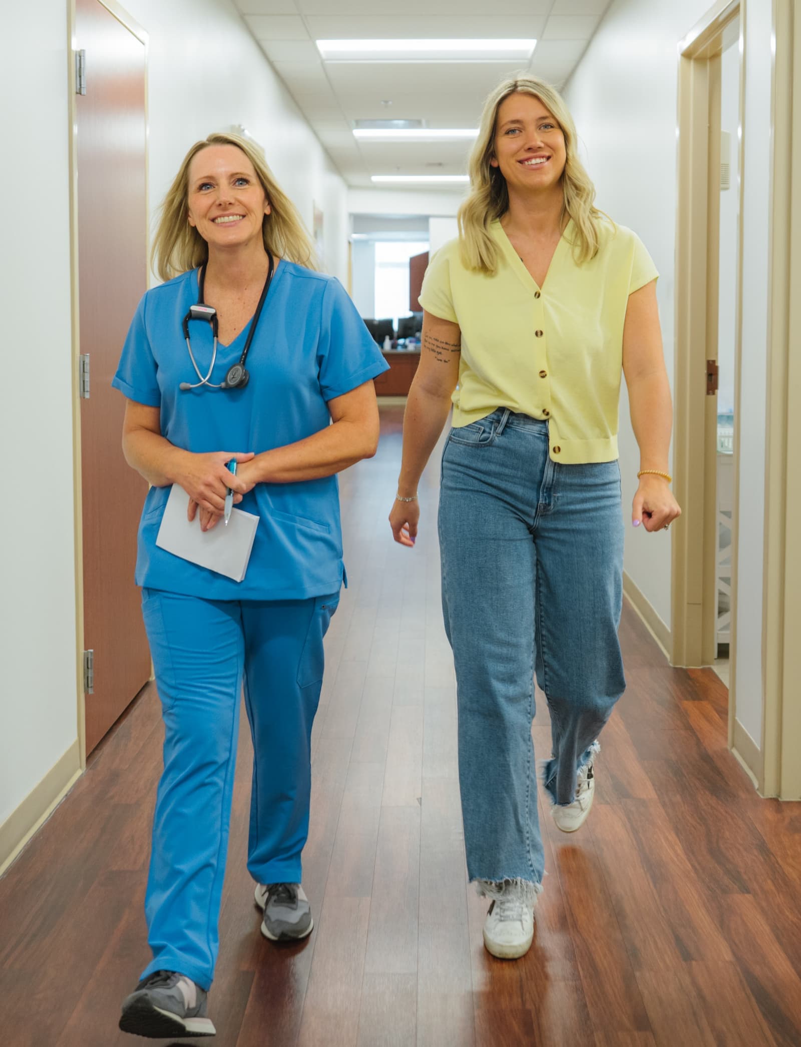 Bookmark Medical care team walking through a hallway