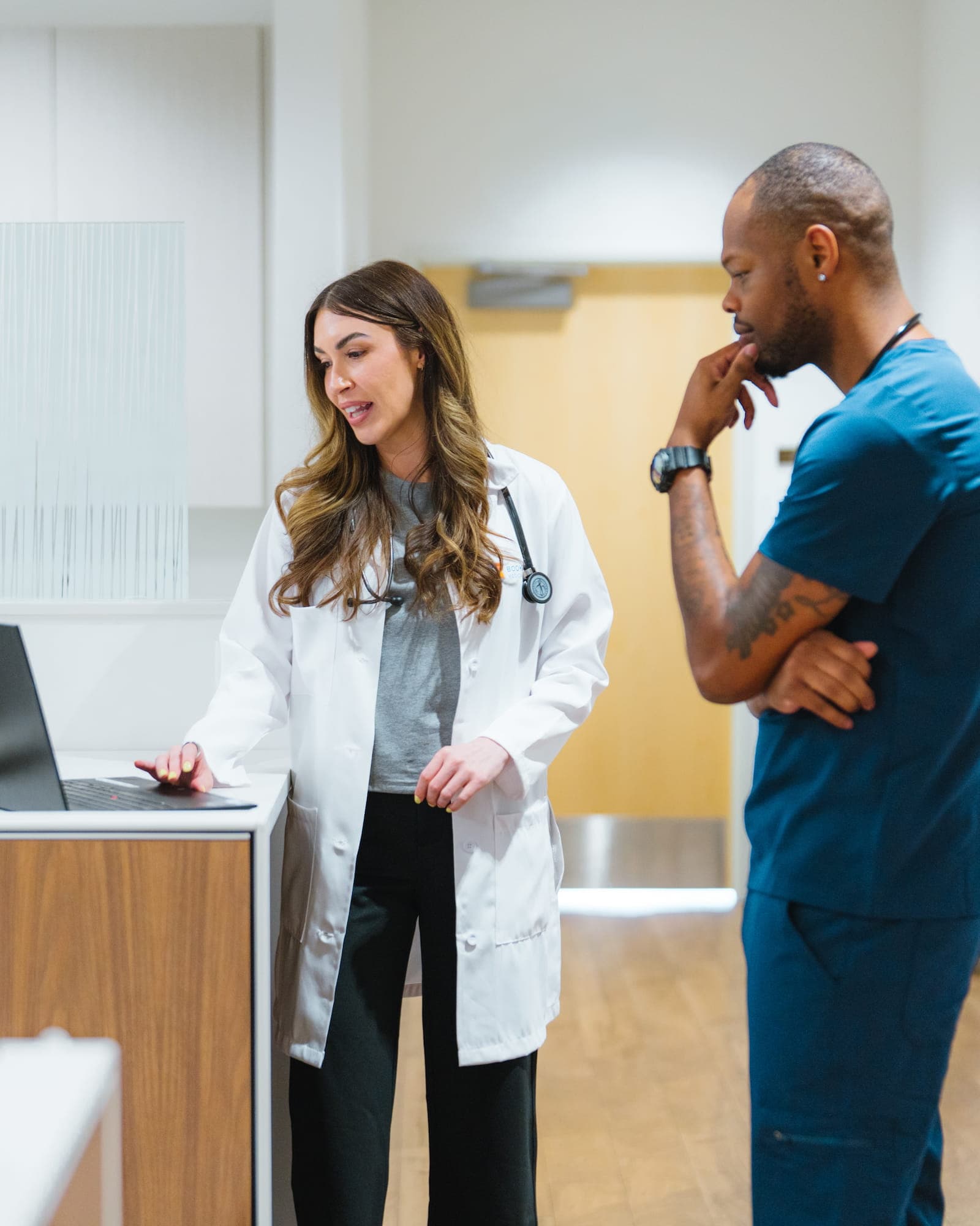 Bookmark Medical provider speaking with a patient